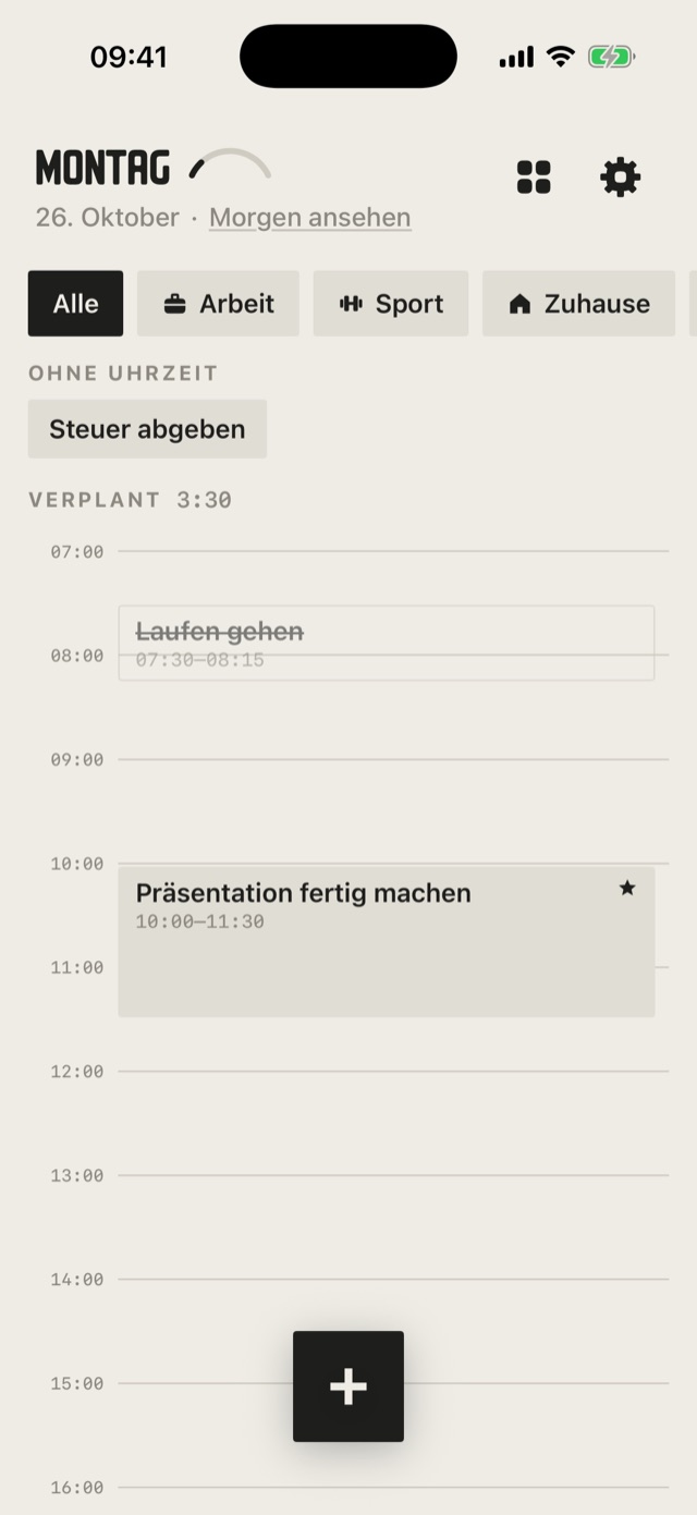 Arc: Zeitplan
